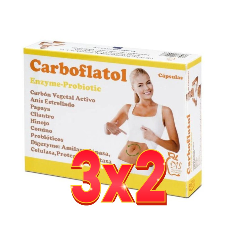 Pack de 3x2 unidades Carboflatol 60 capsulas Dis