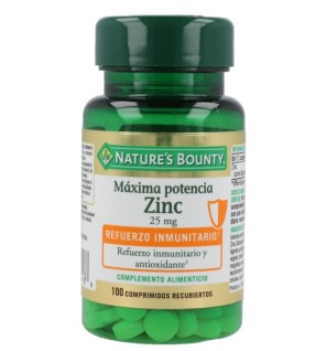 Zinc 25 mg 100 Comprimidos Nature´S Bounty