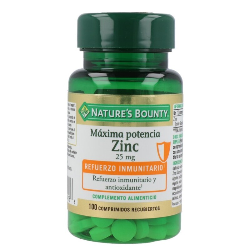 Zinc 25 mg 100 Comprimidos Nature´S Bounty Zinc 25 mg 100 Comprimidos Nature´S Bounty