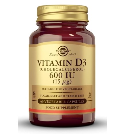 Vitamina D3 600 Ui 60 Cápsulas Solgar