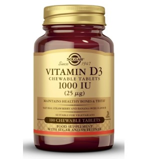 Vitamina D3 1000 Ui 100 Comprimidos Masticables Solgar