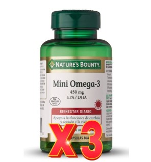 Pack de 3 unidades Mini Omega-3 60 Mini Cápsulas Nature´S Bounty
