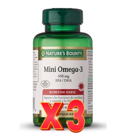 Pack de 3 unidades Mini Omega-3 60 Mini Cápsulas Nature´S Bounty