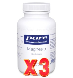 Pack de 3 unidades Magnesio Bisglicinato 90 cápsulas Pure Encapsulation