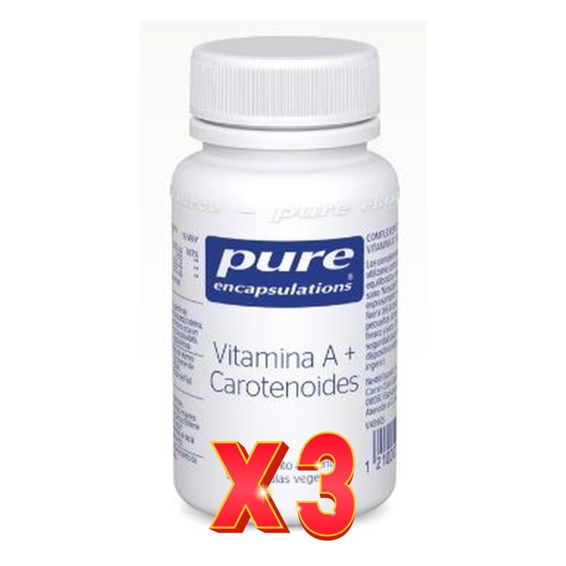 Pack de 3 unidades Vitamina A+ Carotenoides 90 cápsulas Pure Encapsulation Pack de 3 unidades Vitamina A+ Carotenoides 90 cápsulas Pure Encapsulation