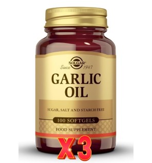 Pack de 3 unidades Perlas Aceite Ajo 100 Cápsulas Blandas Solgar