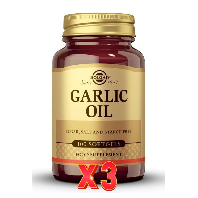 Pack de 3 unidades Perlas Aceite Ajo 100 Cápsulas Blandas Solgar Pack de 3 unidades Perlas Aceite Ajo 100 Cápsulas Blandas Solgar