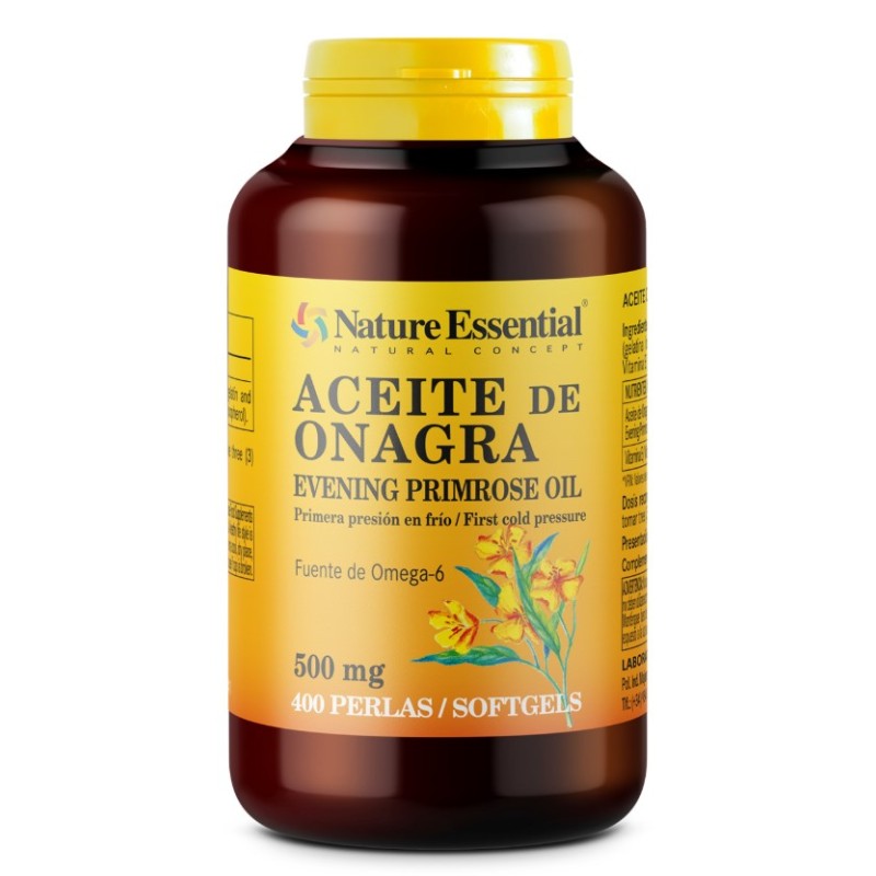 Aceite de onagra 500 mg (10% GLA) 400 perlas Nature Essential