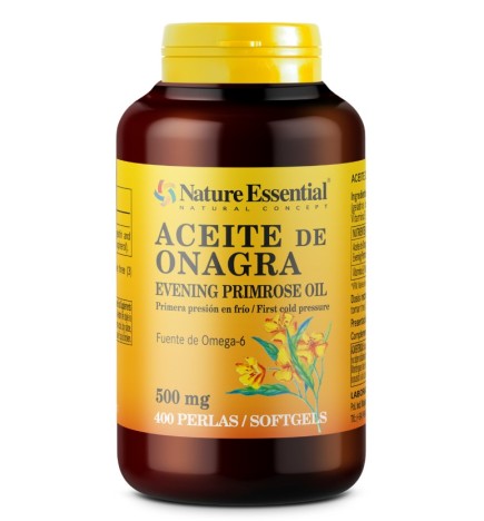 Aceite de onagra 500 mg (10% GLA) 400 perlas Nature Essential