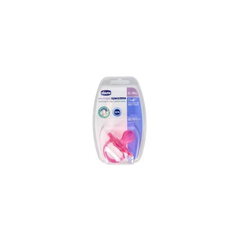 Chupete Physio Soft Silicona Anat Rosa 12M+ 1Un Chicco