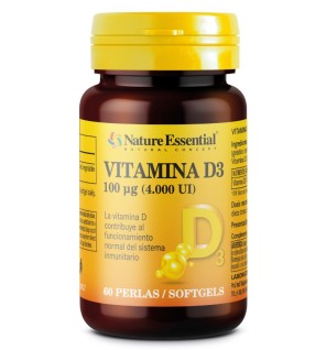Vitamina D3 100 mcg (4000 UI) 60 perlas Nature Essential