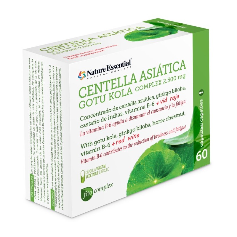 Centella asiatica (complex) 2500 mg 60 capsulas vegetales Nature Essential Centella asiatica (complex) 2500 mg 60 capsulas vegetales Nature Essential