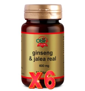 Pack 6 uds Ginseng & jalea real 600 mg 60 capsulas Obire