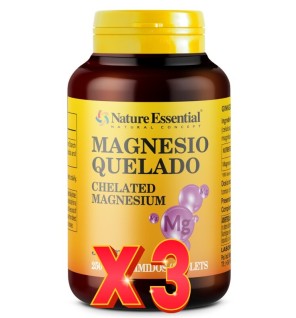 Pack 3 unidades Magnesio 300 mg (Quelado) 250 comprimidos Nature Essential