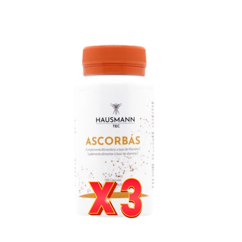 Pack de 3 unidades Ascorbás 100 Cápsulas Hausmann Pack de 3 unidades Ascorbás 100 Cápsulas Hausmann