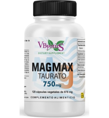 Magmax Taurato De Magnesio 750 Mg N 120 Cápsulas Vegetales Vbyotics