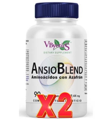 Pack de 2 unidades Ansioblend Fórmula 90 Cápsulas Vegetales Vbyotics