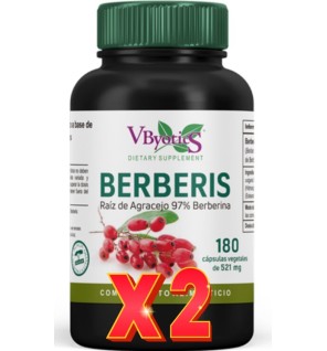 Pack de 2 unidades Berberis 97% Berberina 180  Cápsulas Vegetales Vbyotics