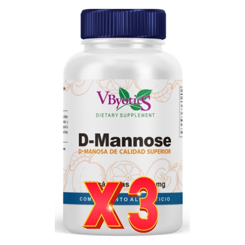 Pack de 3 unidades D-Manosa 120 Cápsulas Vbyotics