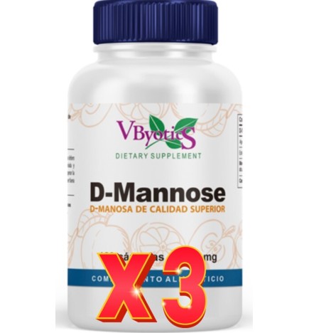 Pack de 3 unidades D-Manosa 120 Cápsulas Vbyotics