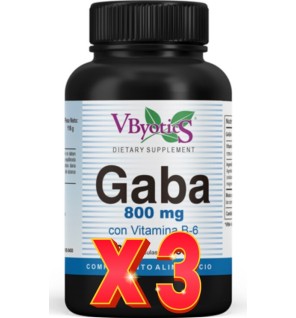 Pack de 3 unidades Gaba 800 Mg 120 Cápsulas Vbyotics
