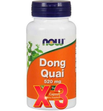 Pack de 3 unidades Dong Quai 520 Mg 100 Cápsulas Vegetales Now