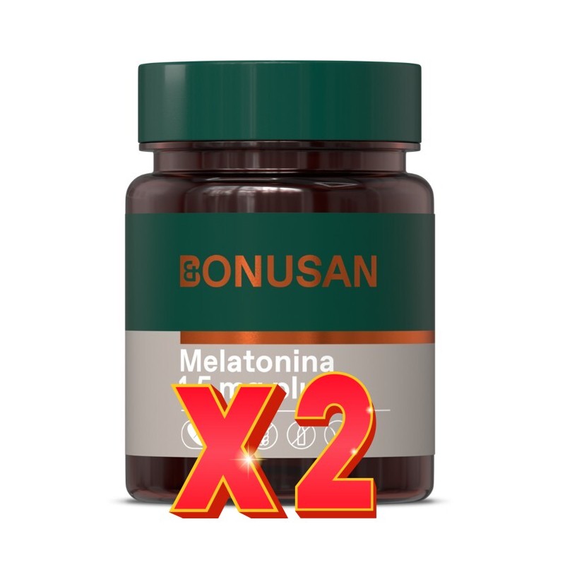Pack de 2 unidades Melatonina 1,5 Mg Plus 90 Comprimidos Bonusan Pack de 2 unidades Melatonina 1,5 Mg Plus 90 Comprimidos Bonusan