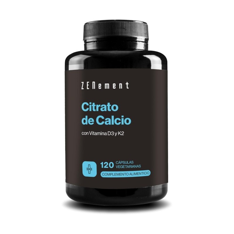 Citrato de Calcio, con Vitamina D3 y K2 120 Cápsulas Vegetarianas Zenement Citrato de Calcio, con Vitamina D3 y K2 120 Cápsulas Vegetarianas Zenement