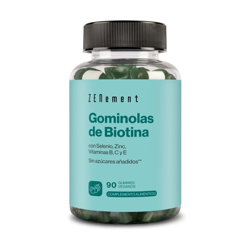 Gummies de Biotina, con Selenio, Zinc, Vitaminas B, C y E 90 Gominolas Veganas Zenement