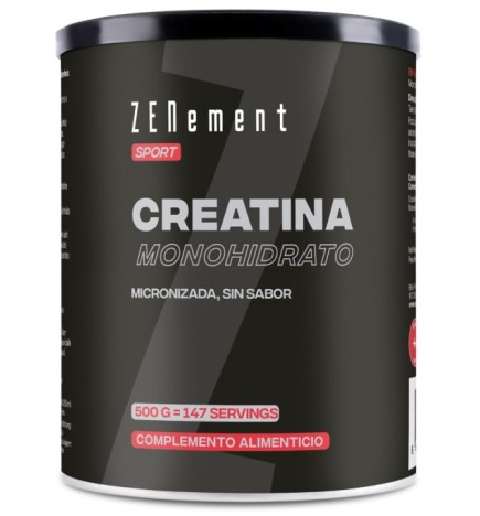 Creatina Monohidrato, Micronizada, Sin sabor 500 g Zenement