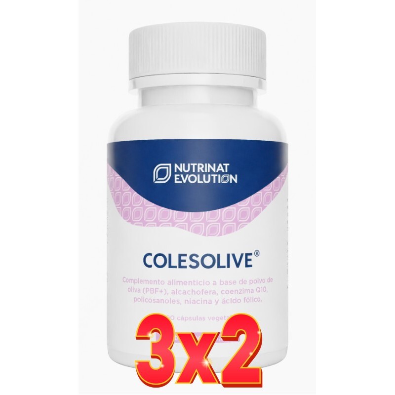 Pack de 3x2 unidades Colesolive 90 Cápsulas Vegetales Nutrinat Evolution