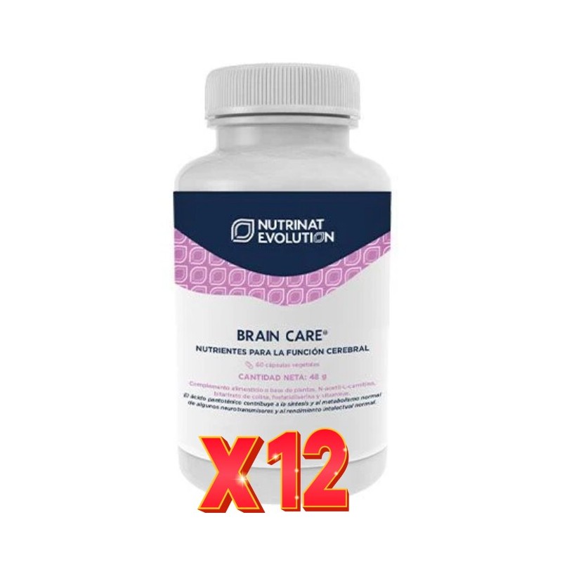 Pack de 12 unidades Brain Care 60 Cápsulas Vegetales Nutrinat Evolution Pack de 12 unidades Brain Care 60 Cápsulas Vegetales Nutrinat Evolution