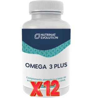 Pack de 12 unidades Omega 3 Plus 60 Cápsulas Vegetales Nutrinat Evolution