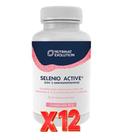 Pack de 12 unidades Selenio Active 60 Cápsulas Vegetales Nutrinat Evolution