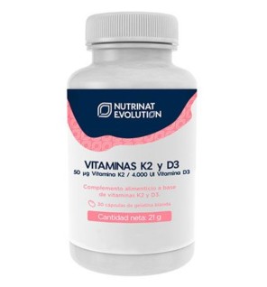 Vitaminas K2 Y D3 30 Cápsulas Nutrinat Evolution