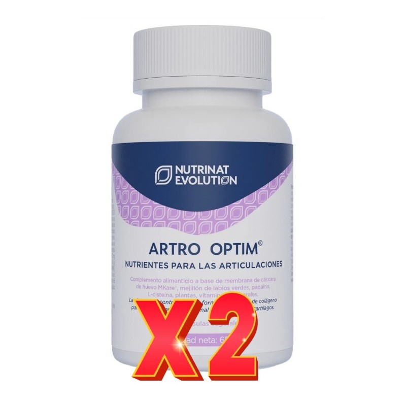 Pack de 2 unidades Artro Optim 90 Cápsulas Vegetales Nutrinat Evolution Pack de 2 unidades Artro Optim 90 Cápsulas Vegetales Nutrinat Evolution