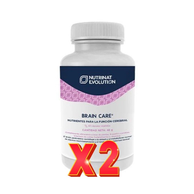 Pack de 2 unidades Brain Care 60 Cápsulas Vegetales Nutrinat Evolution Pack de 2 unidades Brain Care 60 Cápsulas Vegetales Nutrinat Evolution