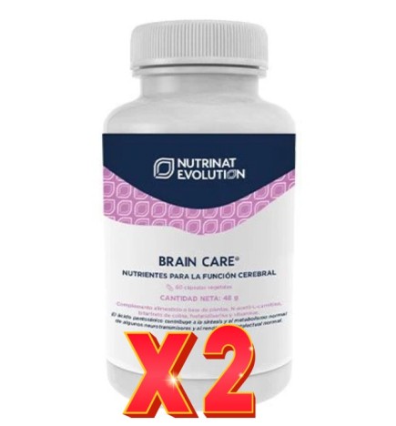 Pack de 2 unidades Brain Care 60 Cápsulas Vegetales Nutrinat Evolution
