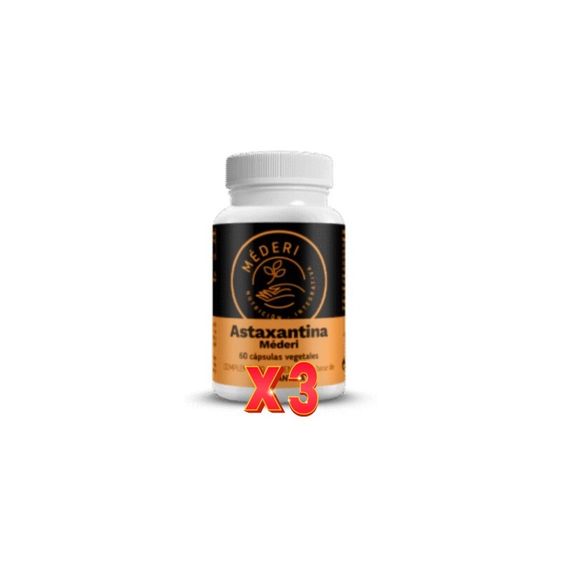 Pack de 3 unidades Astaxantina 60 Cápsulas Méderi Nutrición Integrativa Pack de 3 unidades Astaxantina 60 Cápsulas Méderi Nutrición Integrativa