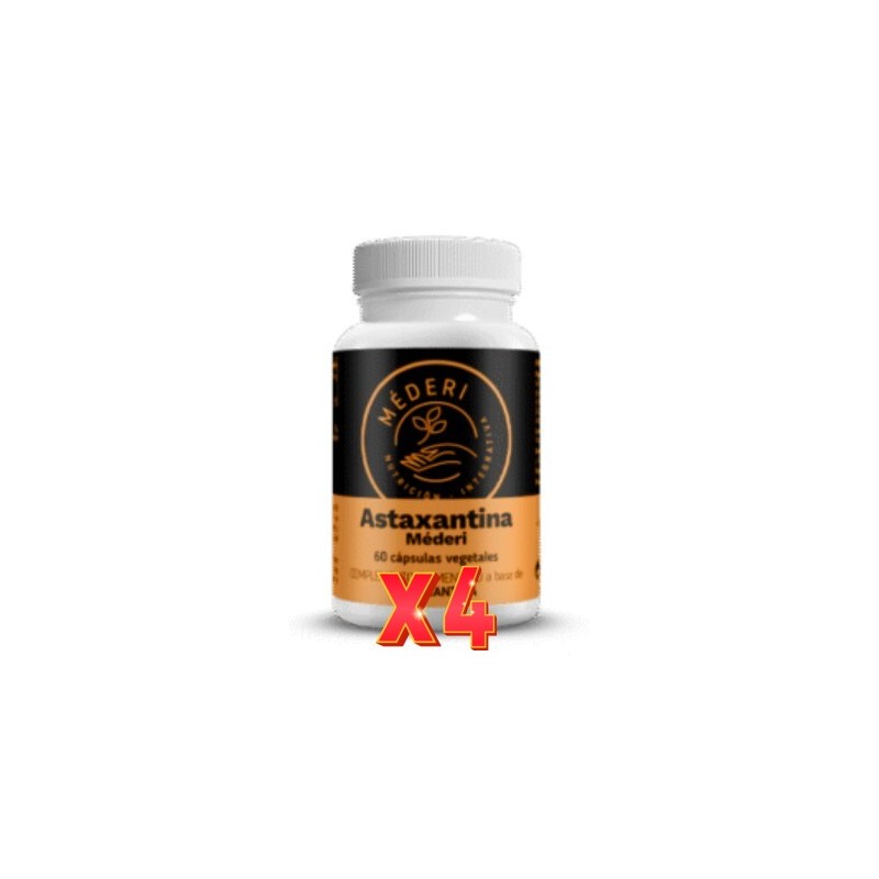 Pack de 4 unidades Astaxantina 60 Cápsulas Méderi Nutrición Integrativa