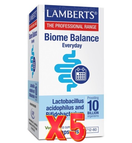 Pack de 5 unidades Biome Balance Everyday (Diario) 60 Cápsulas Lamberts