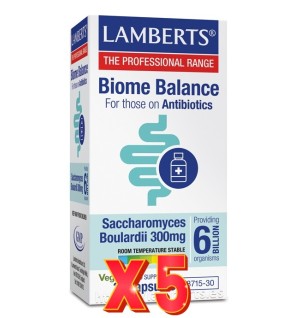 Pack de 5 unidades Biome Balance Antibiotics (Antibioticos) 30 Cápsulas Lamberts