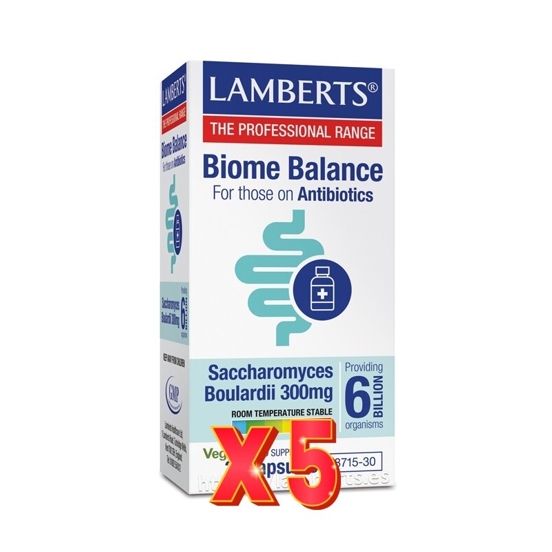 Pack de 5 unidades Biome Balance Antibiotics (Antibioticos) 30 Cápsulas Lamberts Pack de 5 unidades Biome Balance Antibiotics (Antibioticos) 30 Cápsulas Lamberts