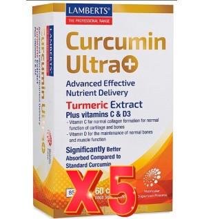Pack de 5 unidades Curcumin Ultra + 60 Tabletas Lamberts