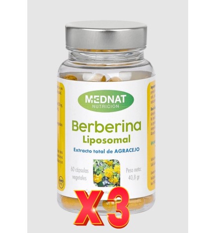 Pack de 3 unidades Berberina Liposomal 60 Capsulas Mednat