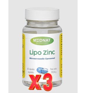 Pack de 3 unidades Lipo Zinc 60 Capsulas Mednat