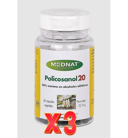 Pack de 3 unidades Policosanol 60 Capsulas Mednat