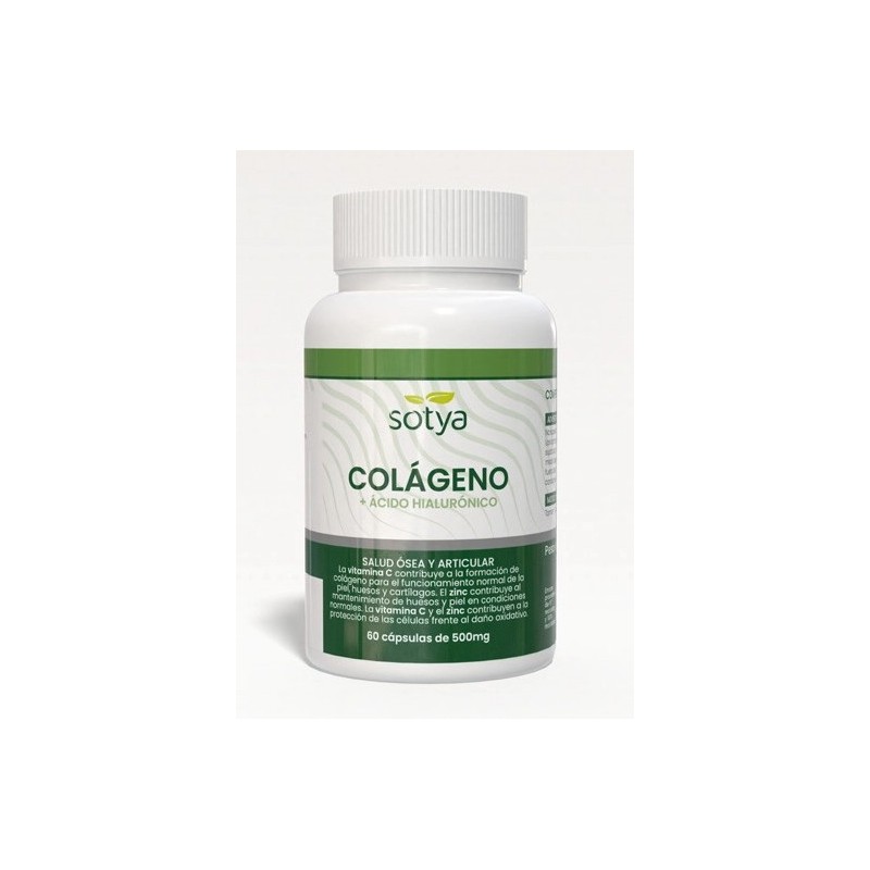 Colageno con hialuronico 500mg 60 caps Sotya