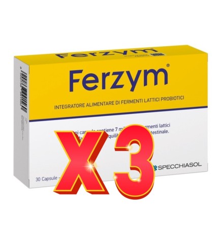 Pack de 3 unidades Ferzym 30 Cápsulas Specchiasol