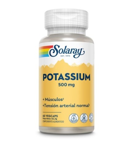 High Dose Potassium 500 Mg 60 Cápsulas Vegetales Solaray